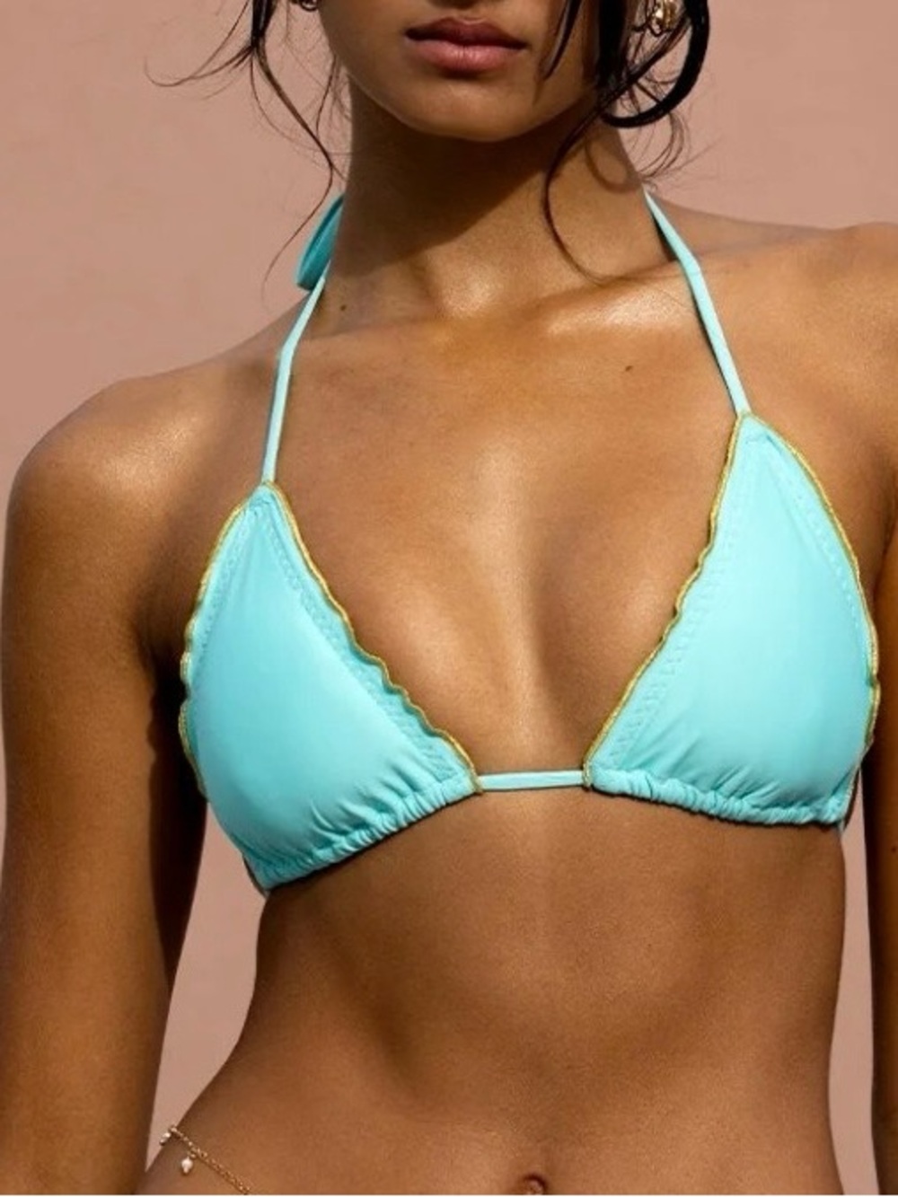 🩵NWT🩵 Luli Fama Forever Luxe Wavy Bikini Top in Aqua